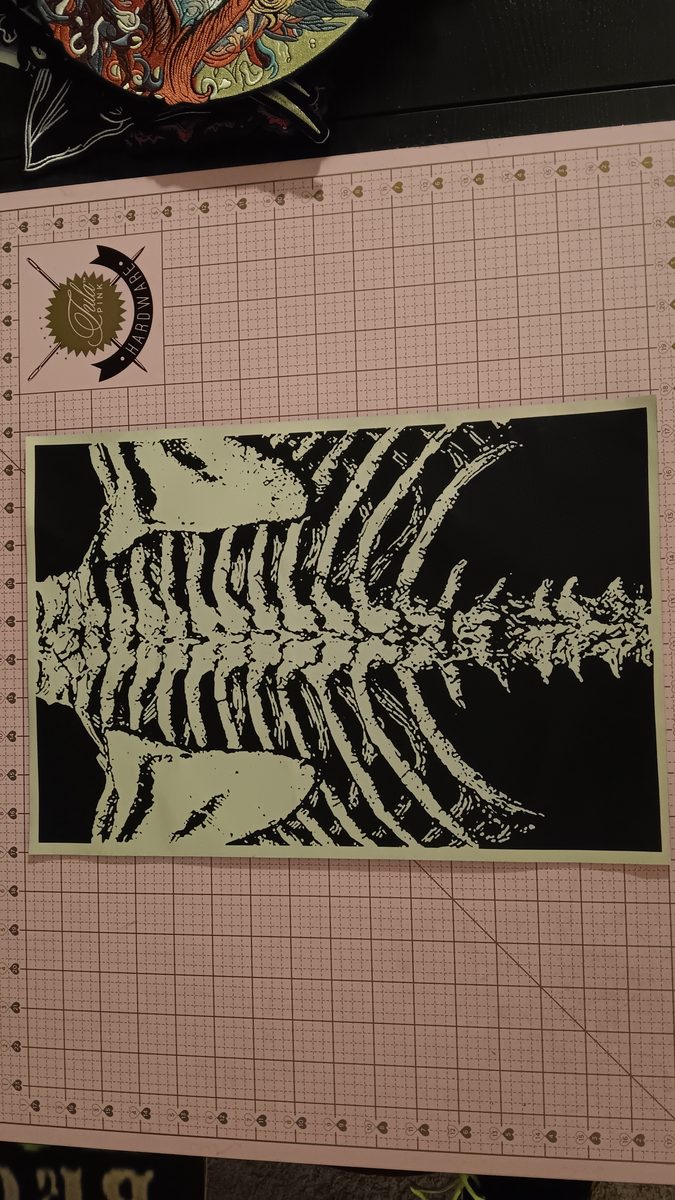 Ribcage spine print back patch