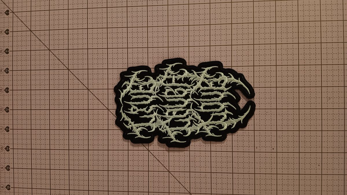 Death metal band style lettering patch