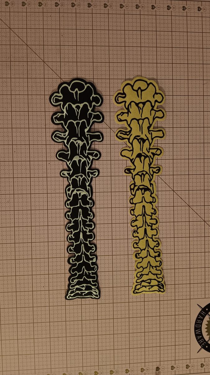 Spine vertebrae patches in glow colors